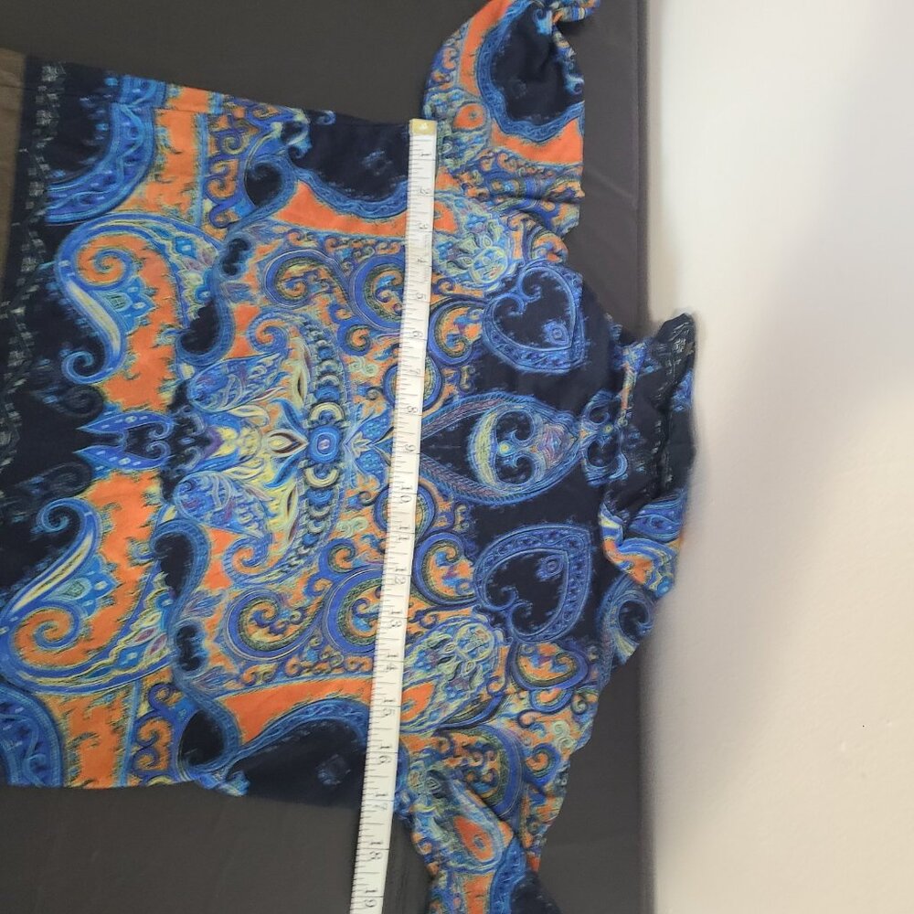 Etro Women's Turtleneck Top Paisley Blue Wool size 38 - Picture 3 of 7